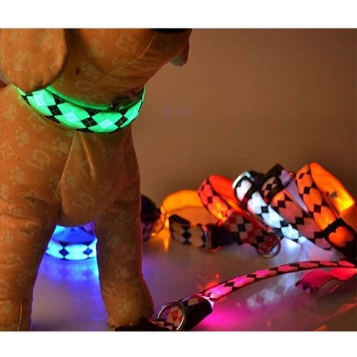 Ошейник LED Орнамент тканевый  - Светящийся ошейник для собак