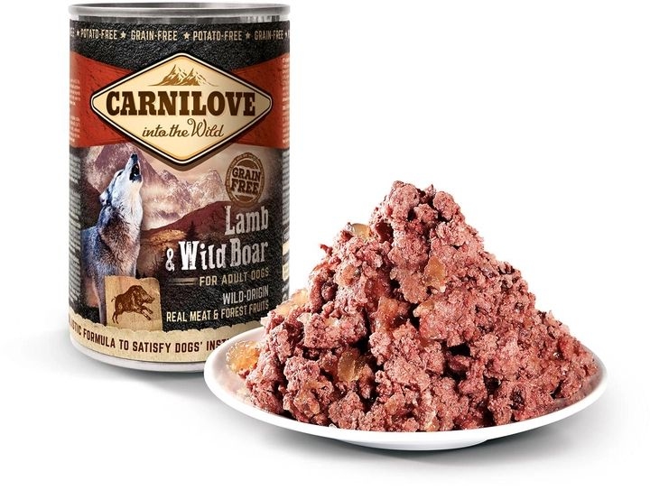 Carnilove Влажный корм для собак с ягнятиной и кабаном 400г  -  Влажный корм для собак -   Ингредиент: Ягненок  