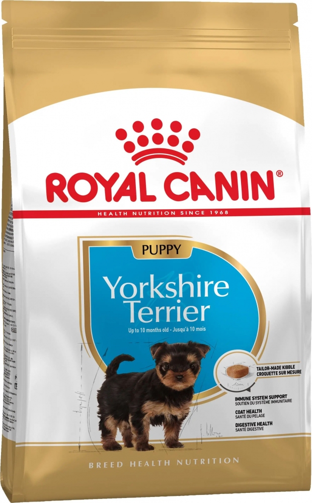АКЦИЯ Royal Canin Yorkshire Terrier Puppy Сухой корм для щенков с мясом птицы и рисом 1,5 кг + контейнер  - Сухой корм для собак