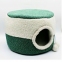 Домик Мангуст мебельная ткань и овчина зеленый, 43х32х43 см 0