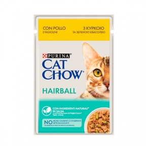 Cat Chow Hairball Control консерва для котів для виведення шерсті з куркою та зеленою квасолею, 85 г