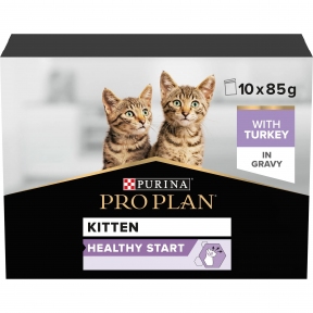 АКЦІЯ Purina Pro Plan Baby Kitten з індичкою вологого корму для кошенят 7+3 паучі по 85 г