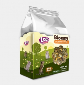 Ласощі Bloomy для шиншил і дегу із сумішшю трав, 150 г