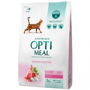 OptiMeal Lamb Sensitive Digestion Cat Сухой корм для кошек с чувствительным пищеварением с ягнёнком