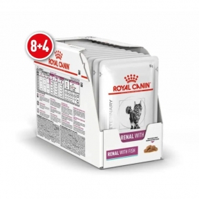 АКЦИЯ Royal Canin Renal Feline Tuna Pouches влажный корм для кошек при болезнях почек с тунцом 8+4 по 85 г