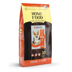 Home Food dog adult medium индейка и лосось  корм здоровая кожа и блеск шерсти  10 кг
