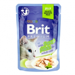 Brit Premium Cat pouch влажный корм для котов филе форели в желе