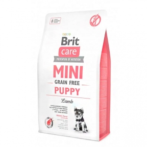 Brit Care GF Mini Puppy Lamb Гипоаллергенный корм для щенков мелких пород с ягненком 2кг + 2 пауча Brit Care Dog Mini Fillets