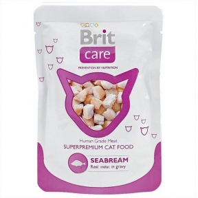 Brit Care Cat pouch влажный корм для кошек с морским окунем 80г