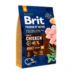 Brit Premium Dog Adult М Сухий корм для собак середніх порід із куркою