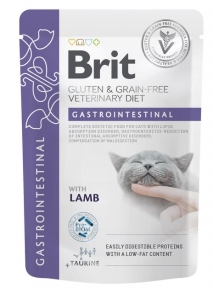Корм влажный Brit GF VetDiet Gastrointestinal для кошек с ягненком, 85 гр.