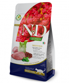 Сухой корм Farmina N&D Quinoa Cat Digestion Lamb & Fennel Adult для кошек с проблемами пищеварения, с ягненком и фенхелем, ПРОБНИК 50 г  