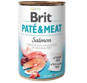 АКЦИЯ Brit Care Paté & Meat Dog Salmon Влажный корм для собак с лососем и курицей 400 г