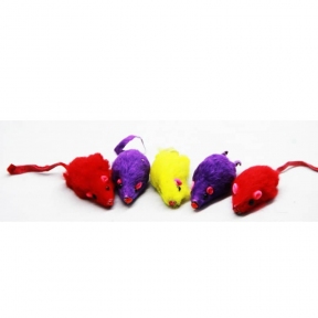 Игрушка для кошек Мышь цветная натуральная 5 см