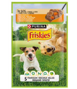 Вологий корм Purina Friskies Chicken and Carrots in Sauce для собак з куркою та морквою в підливці, 75 г  