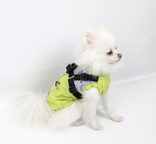 Жилет Триумф для собак, с тонкой подкладкой и шлейкой, мальчик Салатово-серая.