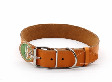 Ошейник Franty Style кожа Оранжевый 35мм * 46-56 см.