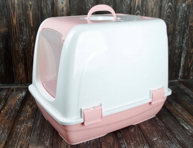 Туалет для котів будка 50х37х40 см Бузковий