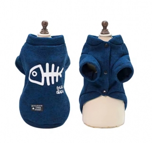 Свитер рыбий скелет синий