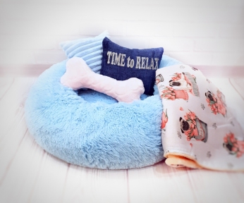 Плюшка лежак для животных d 55 см Time to relax Baby blue