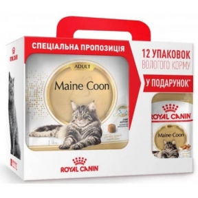 Акція сухий корм Royal Canin Maine Coon Adult 4кг +12 паучей в подарунок