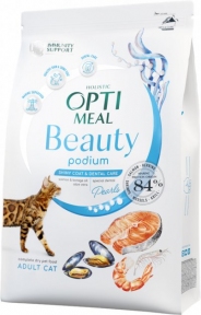 Optimeal Beauty Podium сухой корм для кошек Блестящая шерсть и уход за зубами 4,0кг+4,0кг Акция