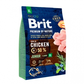 Brit Premium Dog Junior XL Сухий корм для цуценят гігантських порід із куркою 3 кг + консерва Brit Premium Dog 400 г