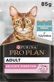 АКЦИЯ Purina Pro Plan Delicate Digestion влажный корм для кошек с чувствительным пищеварением с океанической рыбой 85 г х 5 шт