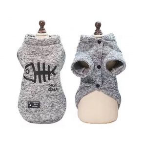 Светр рибний скелет сірий