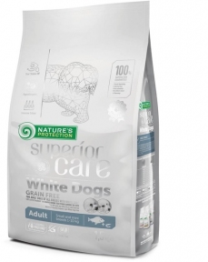 Nature's Protection Superior Care White Dogs Grain Free Adult Small and Mini Breeds dog with white fish біла риба корм для дорослих собак дрібних і мініатюрних порід 1.5кг