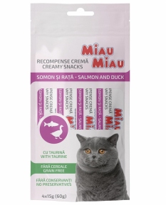 Лакомство для кошек Крем-снек MIAU MIAU, 4 шт по 15 г