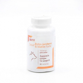 Dolfos Dolvit Beta Carotene and Biotin Forte Витамины c биотином для здоровья кожи и шерсти собак