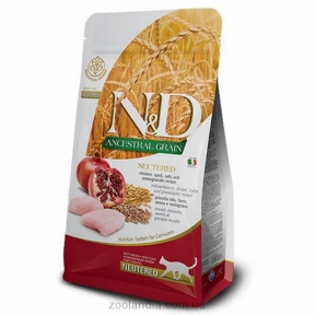 Farmina N&D Low Grain Cat Neutered Chicken Adult - Фарміна Низькозерновий Сухий корм для стерилізованих дорослих котів 300 гр.