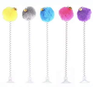 Помпон  на Присоске  с бубенчиком цветной 22 см. Помпон  на Присоске  с бубенчиком цветной 22 см.