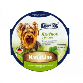 Консервы Happy Dog - для собак с ягненком и рисом в паштете 85г