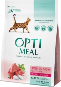 Optimeal сухой корм для котов с телятиной