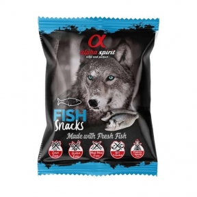 Alfa Spirit Dog Snacks Fish напівологі  ласощіі з риби, кубики 35г 