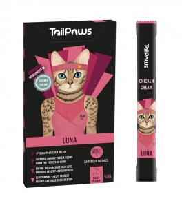 Крем Tail Paws Luna cat мультивітамін з куркою 5*15 г.