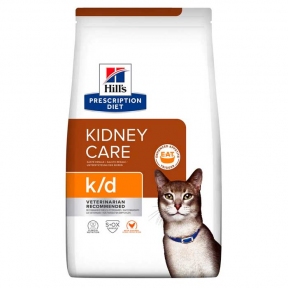 Hills PD Feline k/d Kidney Care сухой корм для кошек при заболеваниях почек курица 1,5 кг 