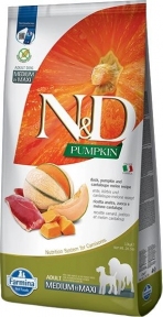 Farmina N&D Grain Free Pumpkin Duck and Cantaloupe Adult Medium & Maxi Фарміна корм для собак середніх та великих порід Качка, Гарбуз, Диня 12 кг