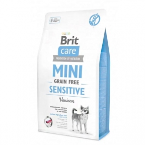 Brit Care GF Mini Sensitive Гіпоалергенний корм для собак дрібних порід із чутливим травленням з олениною 2 кг + 2 паучі Brit Care Dog Mini Fillet