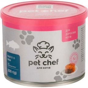 Pet Chef - консервы Пет Шеф мясной паштет из рыбы для взрослых кошек