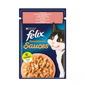 Felix Sensations Sauces влажный корм для котов с лососем и креветками в соусе, 85 г