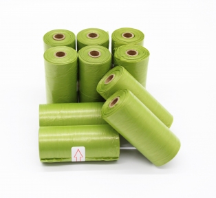 Пакеты для фекалий биопакеты зеленые 15шт * 10 рулонов