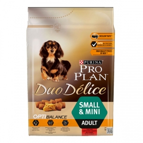 Pro Plan Duo Delice Adult Small & Mini Сухой корм с говядиной для собак 2,5кг