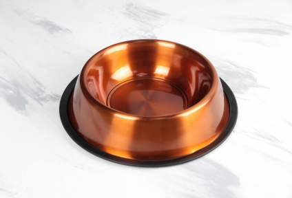 Миска для собак кольорова метал на гумці