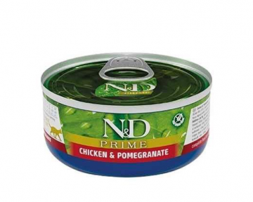 Влажный корм Farmina N&D Grain Free Prime Chicken для кошек, с курицей и гранатом, 70 г  