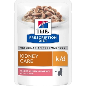 Hill's Prescription Diet k/d Влажный корм для кошек, поддержка функции почек, с лососем 85 г