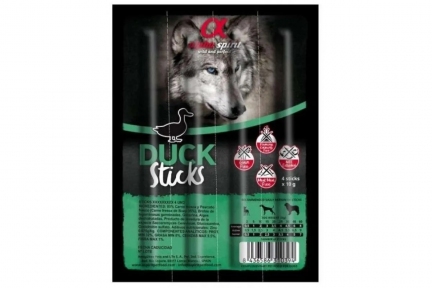 Alpha Spirit DOG Snacks Duck качка палички напіввологі ласощі 160г 