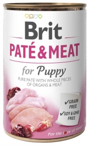 Brit Paté & Meat вологий корм для цуценят зі смаком індички та курки 400 г